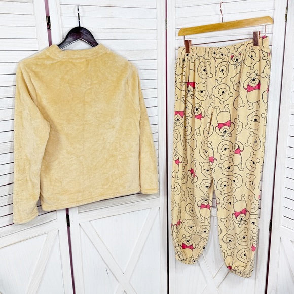 Disney 100 Winnie The Pooh‎ Fleece Pajama Lounge Set Tan XS - Picture 2 of 10